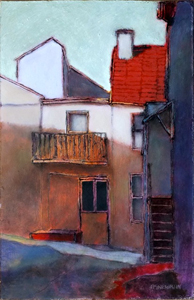 Houses, door and stairs (St Ives)
