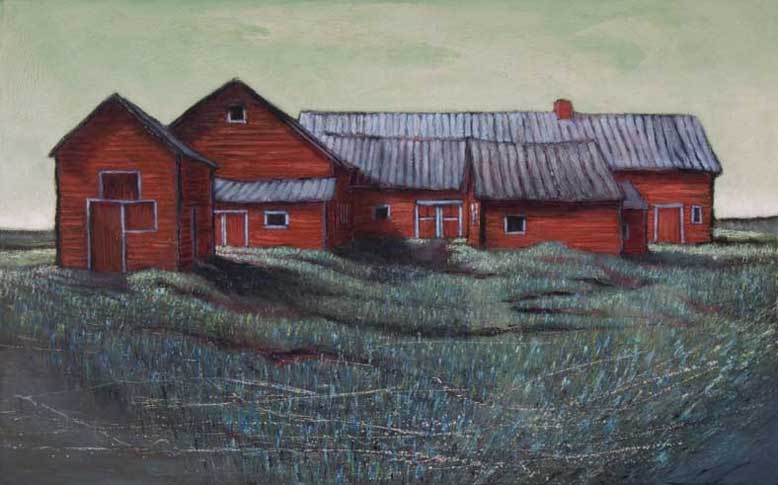 Two red barns (Grande Isle)